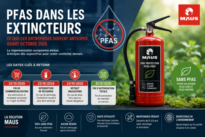 NO PFAS in fire extinghuiser MAUS Rockatz Luxembourg